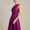 VESTIDO MARILYN RENDA UM OMBRO COM CAPA - FÚCSIA