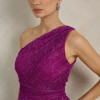 VESTIDO MARILYN RENDA UM OMBRO COM CAPA - FÚCSIA