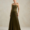 VESTIDO DE FESTA NICOLE DECOTE CORAÇÃO - VERDE OLIVA
