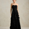 VESTIDO DE FESTA SIDNEY SAIA BABADO - PRETO