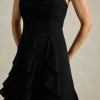 VESTIDO DE FESTA SIDNEY SAIA BABADO - PRETO