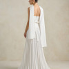 VESTIDO DE FESTA MAITÊ SAIA PLISSADA CHOKER - OFF WHITE