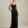 VESTIDO DE FESTA MAITÊ SAIA PLISSADA CHOKER - PRETO