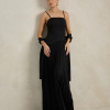 VESTIDO DE FESTA MAITÊ SAIA PLISSADA CHOKER - PRETO