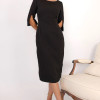 VESTIDO ÂNGELA MIDI TUBINHO MANGA 3/4 - PRETO