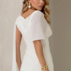 VESTIDO ZOE MIDI TUBINHO DETALHE OMBRO FAIXA - OFF WHITE