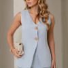 CONJUNTO TURIM PANTALONA E MAXI COLETE - AZUL