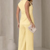 CONJUNTO TURIM PANTALONA E MAXI COLETE - AMARELO MANTEIGA