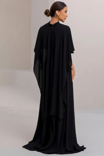 VESTIDO LONGO BETHY T.Q.C COM CAPA - PRETO
