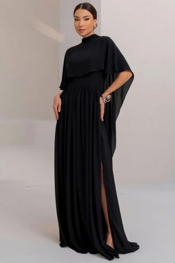 VESTIDO LONGO BETHY T.Q.C COM CAPA - PRETO
