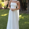 VESTIDO LONGO BETHY T.Q.C COM CAPA - OFF WHITE