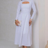 VESTIDO MIDI DAKOTA MANGA LONGA DECOTE QUADRADO - OFF WHITE