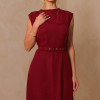 VESTIDO MIDI IRACI COM CINTO - VINHO