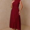 VESTIDO MIDI IRACI COM CINTO - VINHO