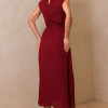 VESTIDO MIDI IRACI COM CINTO - VINHO