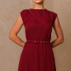 VESTIDO MIDI IRACI COM CINTO - VINHO