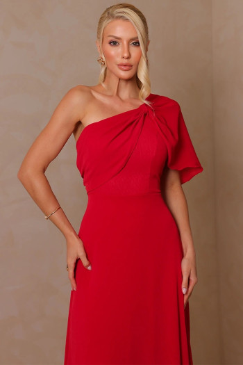 VESTIDO JAMILE LONGO UM OMBRO - VERMELHO