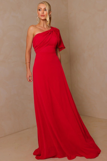 VESTIDO JAMILE LONGO UM OMBRO - VERMELHO