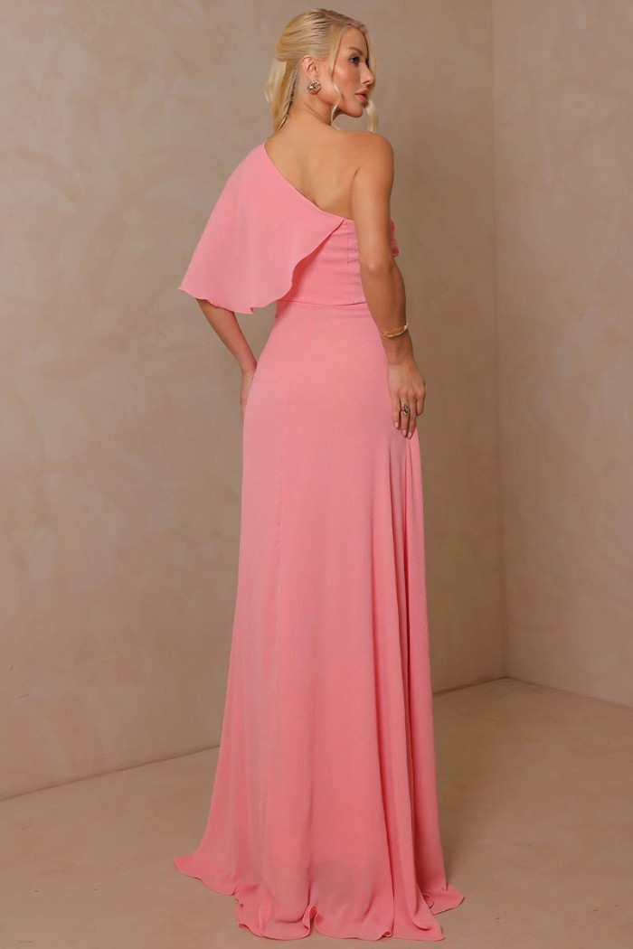 VESTIDO JAMILE LONGO UM OMBRO - ROSÉ