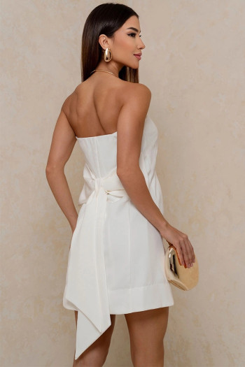 VESTIDO YASMIN T.Q.C ZIPER LAÇO - OFF WHITE