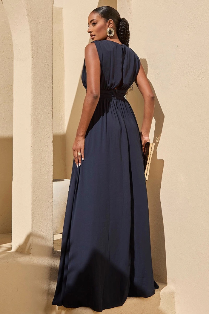 VESTIDO ESMERALDA LONGO FESTA - AZUL MARINHO