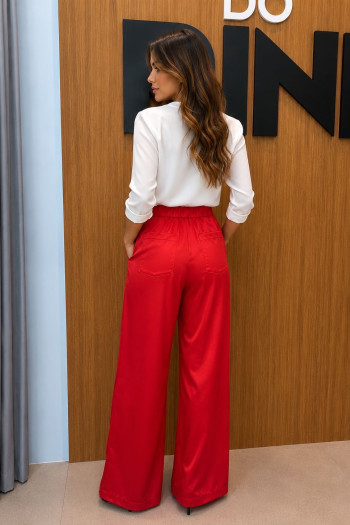 CALÇA PANTALONA CELEBRATION ACETINADA - VERMELHO