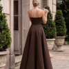 VESTIDO DE FESTA ÍRIS ZIBELINE T.Q.C - MARROM