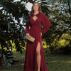 VESTIDO DE FESTA MARCELLE COM CAPA REMOVÍVEL - MARSALA