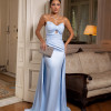 VESTIDO DE FESTA MONALISA SAIA SEREIA CREPE VOGUE T.Q.C - AZUL SERENITY