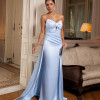 VESTIDO DE FESTA MONALISA SAIA SEREIA CREPE VOGUE T.Q.C - AZUL SERENITY