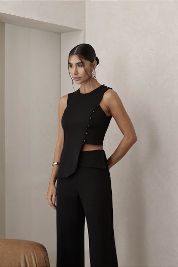CONJUNTO ANNA ALFAIATARIA DETALHE BOTÃO - PRETO