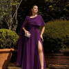 VESTIDO DE FESTA LONGO GARDEN DETALHE CAPA - ROXO