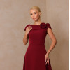 VESTIDO HILDA MIDI DETALHE FLOR - VINHO
