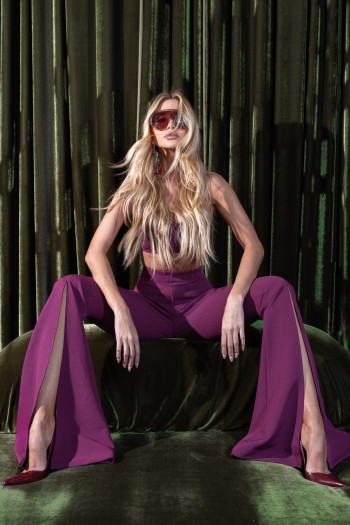 TOP CROPPED RECORTES ALFAIATARIA SATISFACTION - FÚCSIA