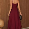 VESTIDO CAROL DECOTE V COM ALÇAS - VINHO
