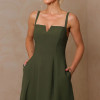 VESTIDO CAROL DECOTE V COM ALÇAS - VERDE