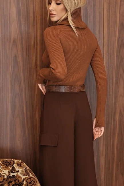 BLUSA LUDMILLA MODAL DEDINHO GOLA - CAMEL