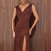 VESTIDO LAILA LONGO CAUDA COSTAS - BORDÔ
