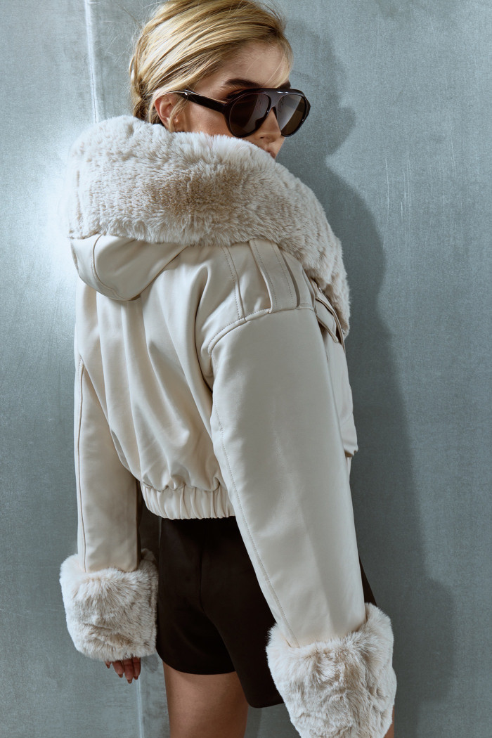 CASACO NICKY COURINO PELO REMOVÍVEL - OFF WHITE