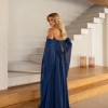 VESTIDO DE FESTA GRÉCIA T.Q.C CAUDA - AZUL BALTICO