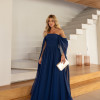 VESTIDO DE FESTA GRÉCIA T.Q.C CAUDA - AZUL BALTICO