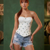BLUSA CORSET HELENA ACETINADO BORDADO COPA COLEÇÃO BRASILCORE - OFF WHITE
