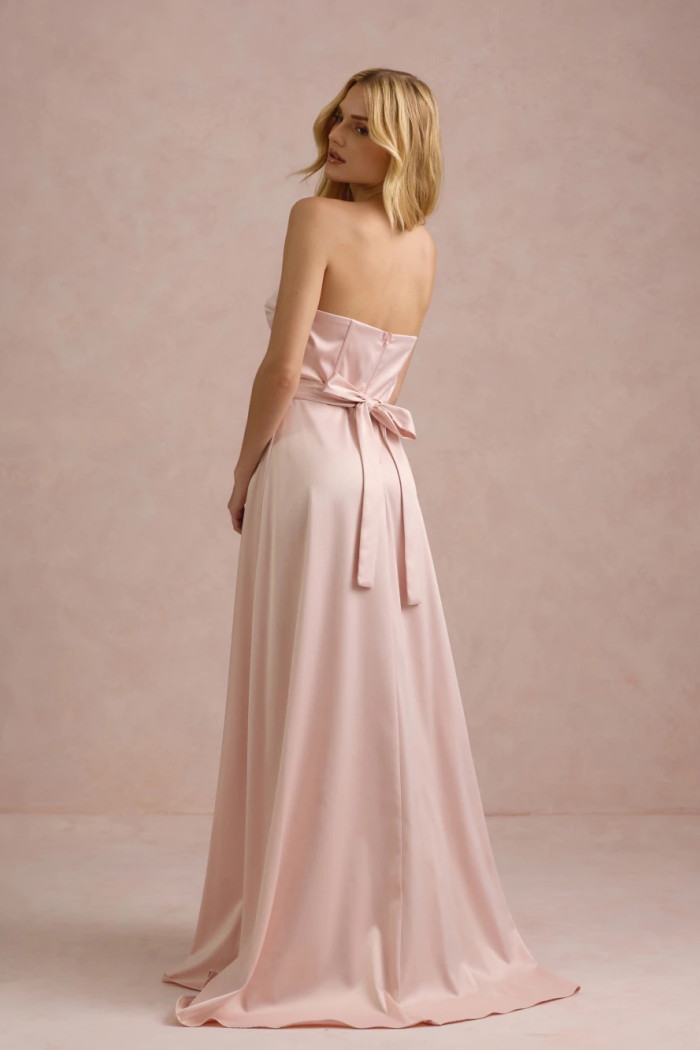 VESTIDO DE FESTA T.Q.C CORSET COM FAIXA LAÇO IVANA - ROSA