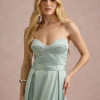 VESTIDO DE FESTA T.Q.C CORSET COM FAIXA LAÇO IVANA - VERDE MENTA