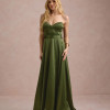 VESTIDO DE FESTA T.Q.C CORSET COM FAIXA LAÇO IVANA - VERDE OLIVA