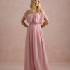 VESTIDO BIA OFF SHOULDER CHIFFON - ROSA