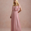 VESTIDO BIA OFF SHOULDER CHIFFON - ROSA
