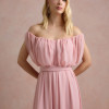 VESTIDO BIA OFF SHOULDER CHIFFON - ROSA