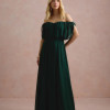 VESTIDO BIA OFF SHOULDER CHIFFON - VERDE EUCALIPTO