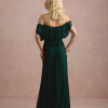 VESTIDO BIA OFF SHOULDER CHIFFON - VERDE EUCALIPTO